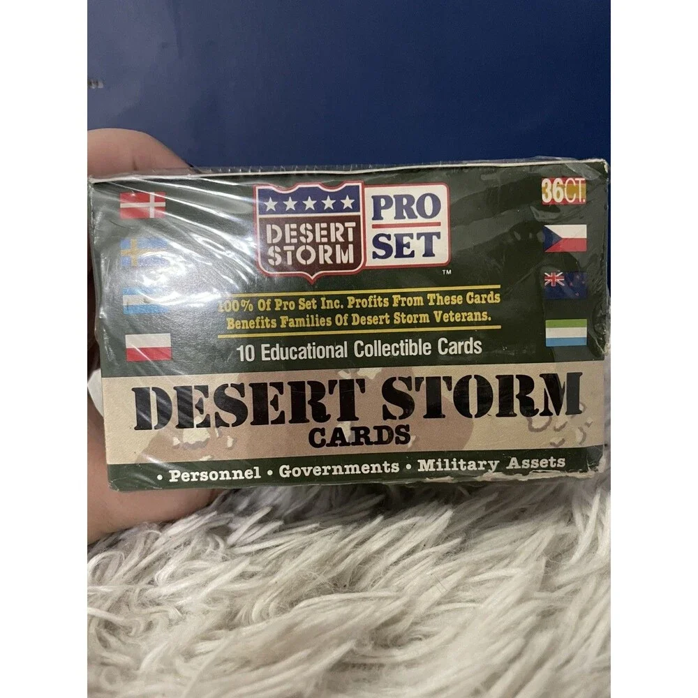 pro set desert storm trading card box military war history english A